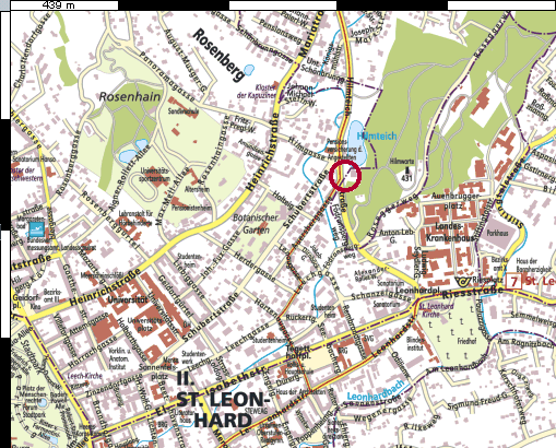 Stadtplan zum Hilmteichschl&ouml;&szlig;l (mittlerer Zoom)